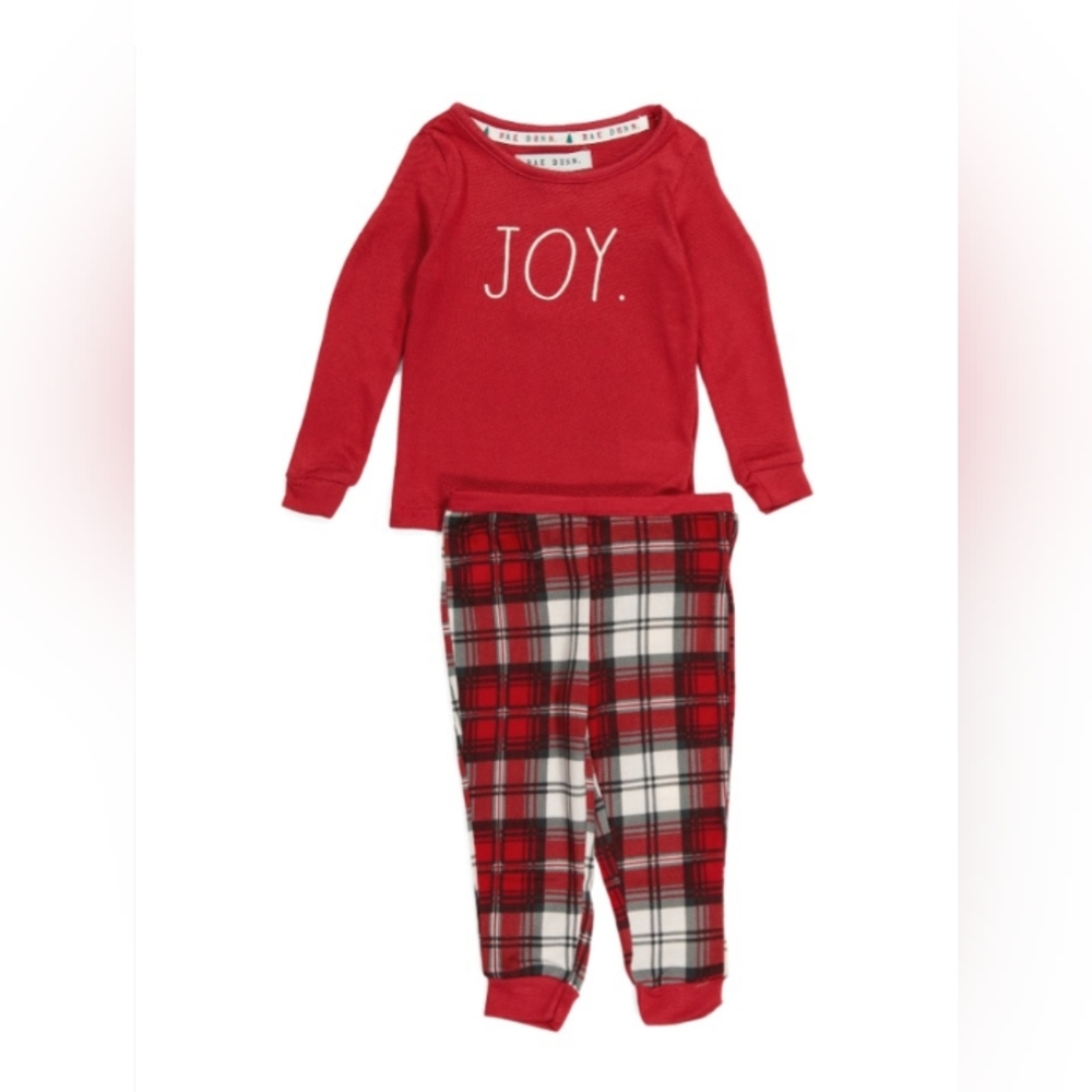 NEW Baby 2 piece Joy plaid pajama set